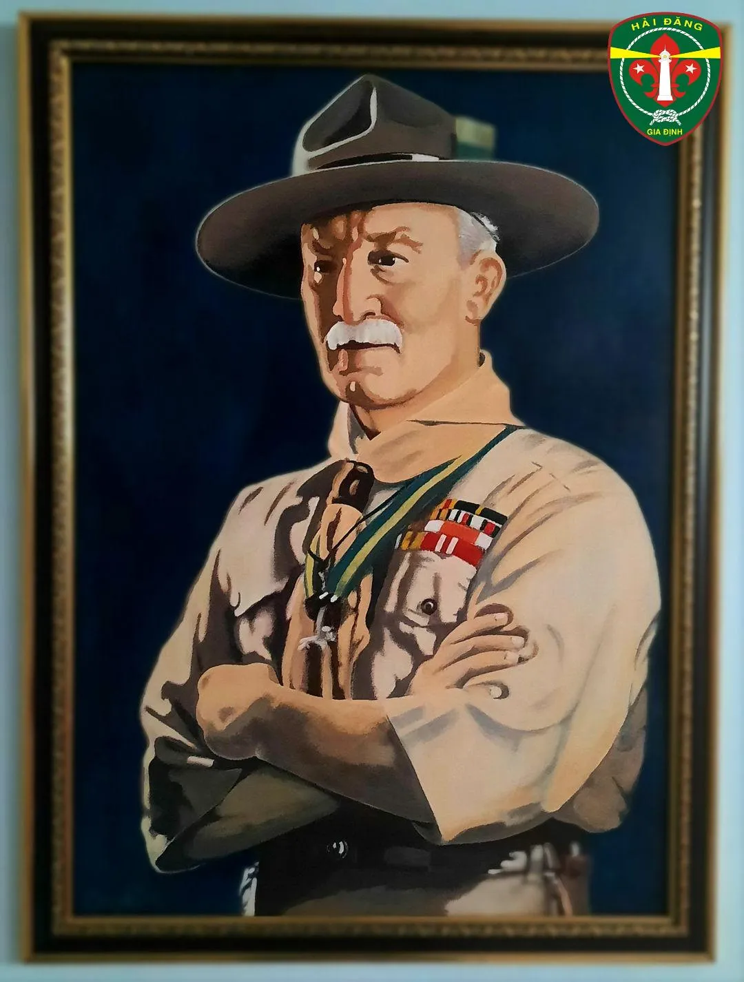(Chân dung của ngài Baden Powell do Trưởng Hồ Đăng Trần Sung vẽ lại trong năm 2021)